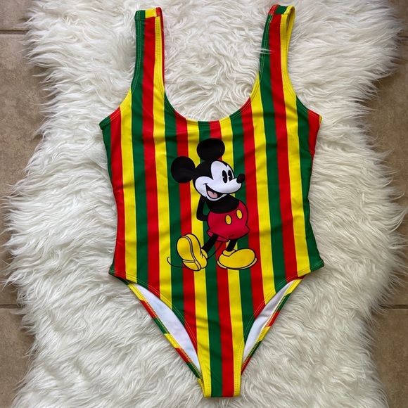 Disney Mickey Mouse Multicolored Striped Bodysuit - Picture 3 of 8